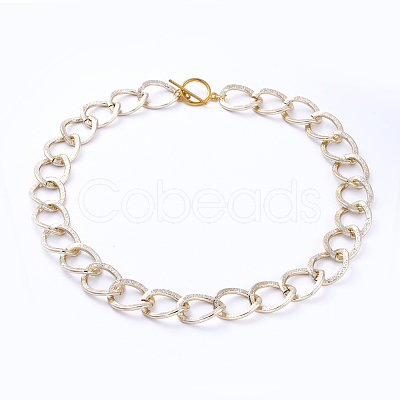 Aluminum Curb Chain Necklaces NJEW-JN02797-02-1