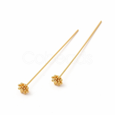 Brass Flower Head Pins X-KK-A178-09G-1