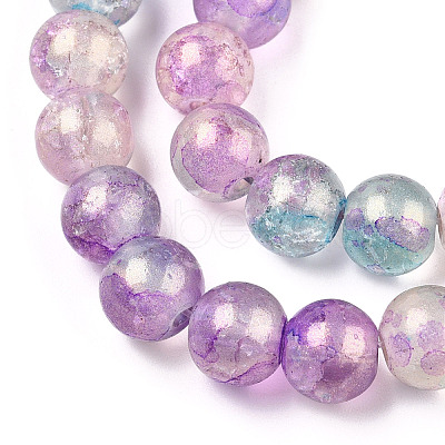 Baking Painted Crackle Glass Bead Strands X1-DGLA-R053-03J-1