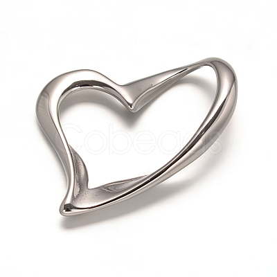 Tarnish Resistant 304 Stainless Steel Heart Linking Rings STAS-L162-10-1