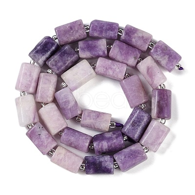 Natural Lepidolite Beads Strands G-M403-B35-03-1