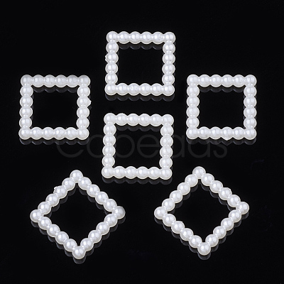 ABS Plastic Imitation Pearl Linking Rings OACR-S020-07-1