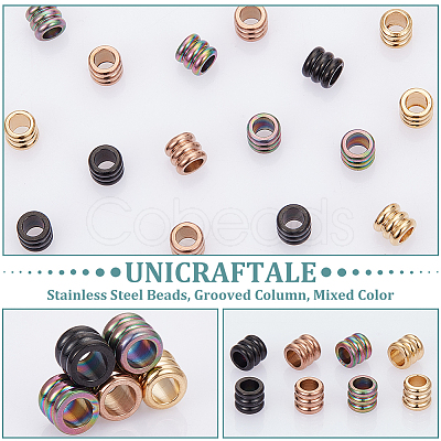 Unicraftale 16Pcs 4 Colors 304 Stainless Steel Beads STAS-UN0055-36-1