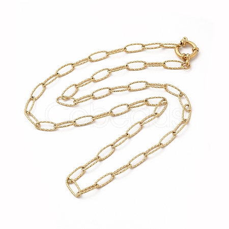 Ion Plating(IP) 304 Stainless Steel Cable Chain Necklace for Women NJEW-E081-07G-1