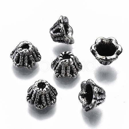 Tibetan Style Alloy Bead Caps TIBEP-S319-120AS-RS-1