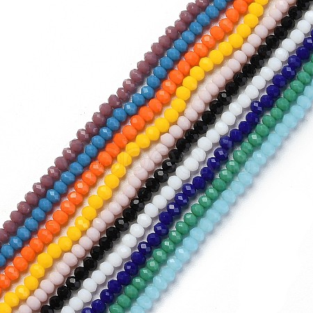 Faceted Rondelle Glass Beads Strands GLAA-I033-3mm-M-1