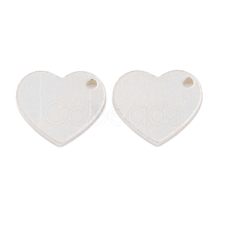 925 Sterling Silver Blank Heart Charms STER-F057-04S-1