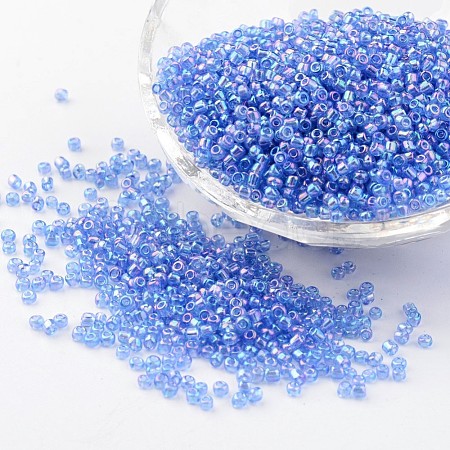 Round Trans. Colors Rainbow Glass Seed Beads X-SEED-A007-2mm-166-1