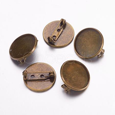 Brass Brooch Pin Findings KK-K069-AB-NF-1