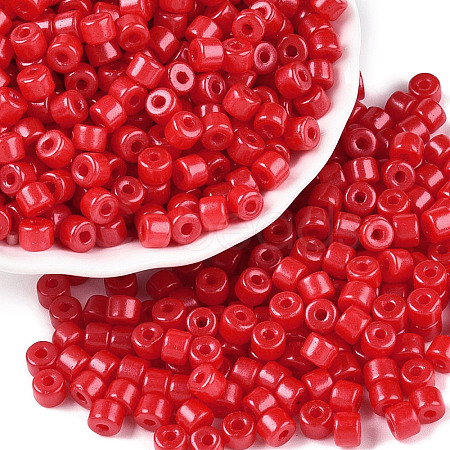 Opaque Baking Paint Glass Seed Beads SEED-T008-02K-1