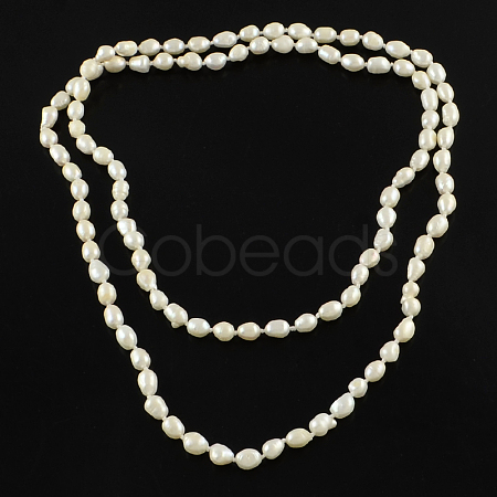 Pearl Beaded Two Tiered Necklaces NJEW-Q282-15-1