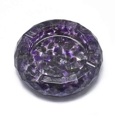 Natural Amethyst Ashtray Display Decorations DJEW-F007-B01-1