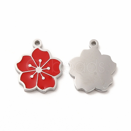 304 Stainless Steel Enamel Charms STAS-F291-06P-02-1