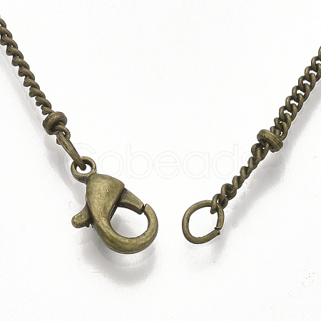 Brass Coated Iron Curb Chain Necklace Making X-MAK-T006-01AB-1