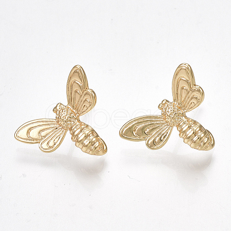 Brass Stud Earring Findings X-KK-S350-024G-1