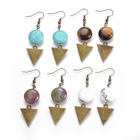 Natural & Synthetic Mixed Stone Dangle Earrings EJEW-JE02973-1