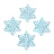 AB Color Transparent Acrylic Chandelier Component Links, Snowflake, Sky Blue, 46x46x6mm, Hole: 2mm