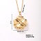 Fashion Elegant Golden Plated Stainless Steel Pendant Necklaces, with Cable Chain for Women Girl, Clover, 15.75 inch(40cm)+5cm