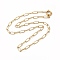 Ion Plating(IP) 304 Stainless Steel Cable Chain Necklace for Women, Real 14K Gold Plated, 19.80 inch(50.3cm)