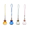 Lucky Bag Shape Glass Cork Bottle Pendants Decorations, Wishing Bottle with Nylon Strap, Mixed Color, 100mm, 4 color, 1pc/color, 4pcs/set