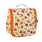 Flower Pattern Polyester Waterpoof Makeup Storage Bag, Multi-functional Travel Toilet Bag, Clutch Bag with Zipper for Women, Orange, 21x10x21cm