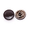 Iron Snap Buttons, for Costume Jacket Coat Accessories, Coconut Brown, 1.25x0.45cm, Hole: 2mm