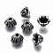 Tibetan Style Alloy Bead Caps, Flower, Apetalous, Cadmium Free & Lead Free, Antique Silver, 6x4mm, Hole: 1mm, about 3330pcs/1000g