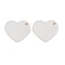 925 Sterling Silver Blank Heart Charms, Silver, 9x10x1mm, Hole: 1.1mm