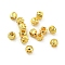 Rack Plated Brass Beads, Long-Lasting Plated, Lead Free & Nickel Free & Cadmium Free, Round with Textured, Real 18K Gold Plated, 2.5x2.5mm, Hole: 0.9mm