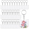 30Pcs Iron Split Key Rings with Chain, Keychain Findings with 30Pcs Acrylic Disc Big Pendants with 30Pcs, Platinum, 8~50x0.7~2mm