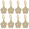 Beebeecraft 8Pcs Brass Micro Pave Clear Cubic Zirconia Charms, with Jump Ring, Long-Lasting Plated, Flower, Real 18K Gold Plated, 15x13x3mm, Jump Ring: 10x1mm, 7.5mm Inner Diameter