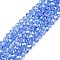 Electroplate Glass Beads Strands, AB Color Plated, Faceted, Rondelle, Light Sky Blue, 4x3mm, Hole: 0.4mm, about 113~115pcs/strand, 16.14~16.34 inch(41~41.5cm)