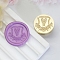 Golden Tone Round Wax Seal Brass Stamp Heads, for Wax Seal Stamp, Flower with Letter Pattern, Letter Y, 20x14mm, Inner Diameter: 7mm