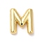 Eco-Friendly Rack Plating Brass Pendants, Long-Lasting Plated, Lead Free & Cadmium Free, Real 18K Gold Plated, Letter Charm, Letter M, 22x19x5mm, Hole: 2.5x1.5mm