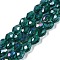 Transparent Electroplate Glass Beads Strands, AB Color Plated, Faceted, Teardrop, Teal, 11.5x8mm, Hole: 1.2mm, about 55~57pcs/strand, 25.59''(65cm)