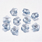 Faceted Glass Rhinestone Charms, Imitation Austrian Crystal, Flower, Blue Shade, 12x12x5mm, Hole: 1.5mm