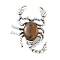 Scorpion Alloy Brooches, with Tiger Eye, for Backpack Clothes, 51x38mm