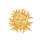 Sun God Brooch Pin, Alloy Badge for Backpack Clothes, Golden, 51x50.5mm