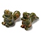 Natural Unakite Carved Healing Squirrel Figurines, Reiki Energy Stone Display Decorations, 35.5~36.5x18~19x51mm