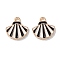 Alloy Enamel Pendants, Shell Shape, Black, 13x12.5x1.5mm, Hole: 1.6mm