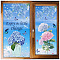 8 Sheets 8 Styles PVC Waterproof Wall Stickers, Self-Adhesive Decals, for Window or Stairway Home Decoration, Rectangle, Flower, 200x145mm, about 1 sheets/style