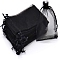 Organza DIY Craft Drawstring Bag, for Valentine Birthday Wedding Party Candy Wrapping, Black, 15x10cm