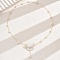 Elegant Brass Enamel Butterfly Imitation Pearl Y Necklaces for Women, Golden, 19.69 inch(50cm)