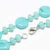 Natural White Jade Beaded Necklaces NJEW-S393-12-2