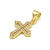 Rack Plating Brass Pave Cubic Zirconia Pendants KK-U029-02G-05-2