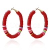Bohemia Style Colorful Clay Beads Hoop Earrings JQ3310-8-1