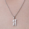 Non-Tarnish 201 Stainless Steel Lovers Pendant Necklace NJEW-OY001-05-1