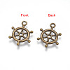 Tibetan Style Alloy Helm Pendants TIBEP-S257-AB-FF-2