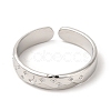 Non-Tarnish 304 Stainless Steel Moon & Star Open Cuff Ring for Women RJEW-E063-10P-2