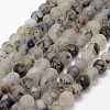 Frosted Natural Agate Beads Strands X-G-F376-8mm-1